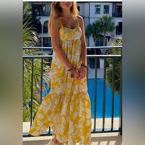 ZARA Yellow and White Floral Dress